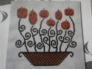 pumpkin blossoms Halloween cross stitch