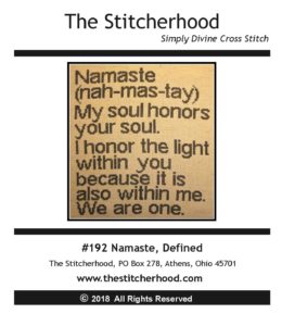 Namaste Yoga Cross Stitch Pattern