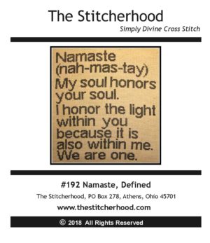 Namaste Yoga Cross Stitch Pattern