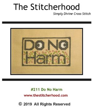Do No Harm pagan cross stitch