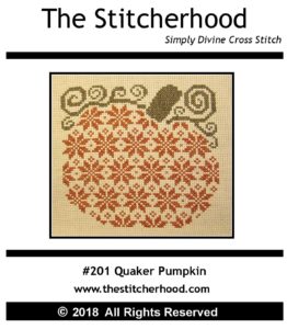 Quaker Pumpkin Cross Stitch Pattern