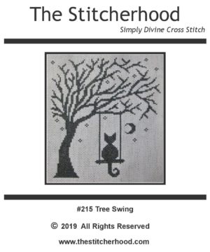 Cat swing in tree Cross Stitch