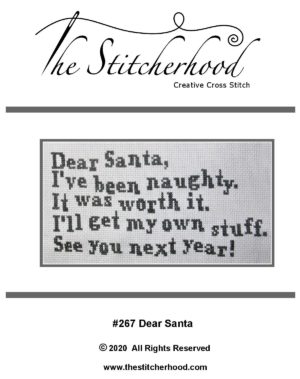 Funny Christmas Cross Stitch Pattern Dear Santa Design