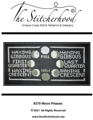 Moon Phases Wicca Cross Stitch