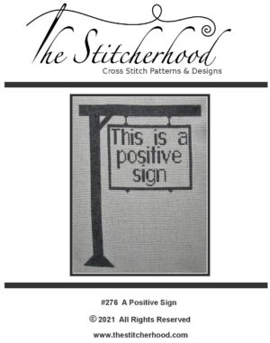 Positive Sign Funny Cross Stitch Pattern
