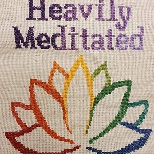 heavily meditated yoga funny cross stitch