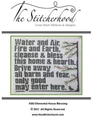 Elemental House Blessing Wicca Cross Stitch