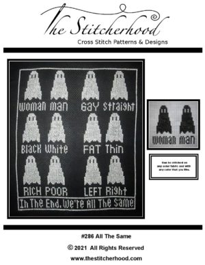 Funny ghost Halloween all the same cross stitch pattern