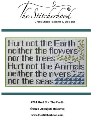 Wicca Wiccan Pagan Cross Stitch Pattern Design Hurt Not The Earth Animals Seas