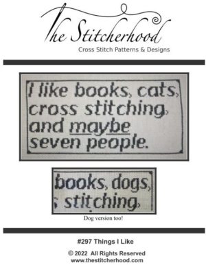 Snarky Funny Cross Stitch Pattern Design Cat Dog