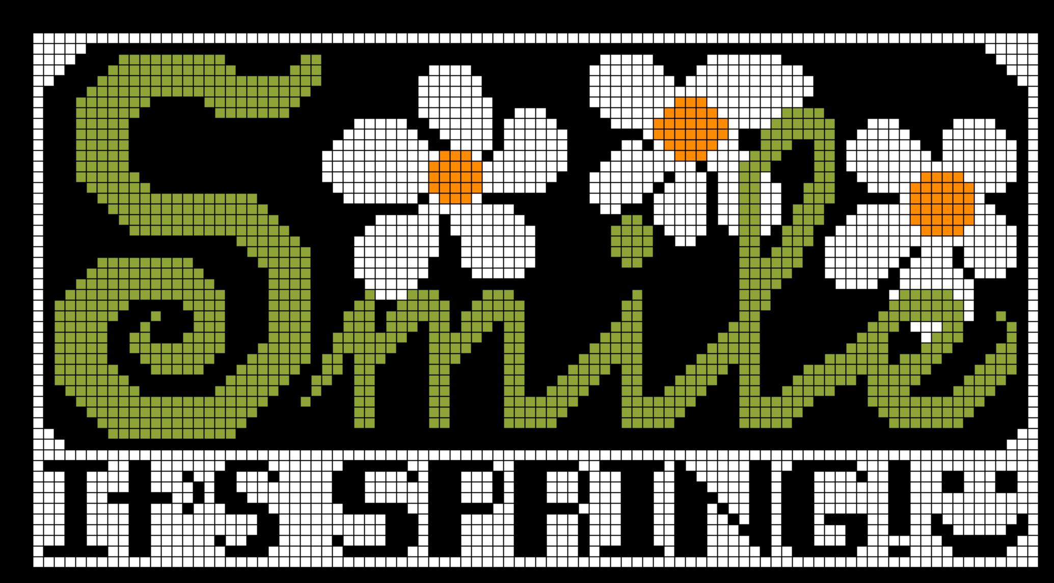 Smile Spring freebie cross stitch pattern