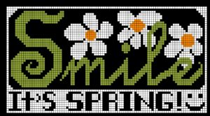 Smile flowers Spring Free Cross Stitch Design