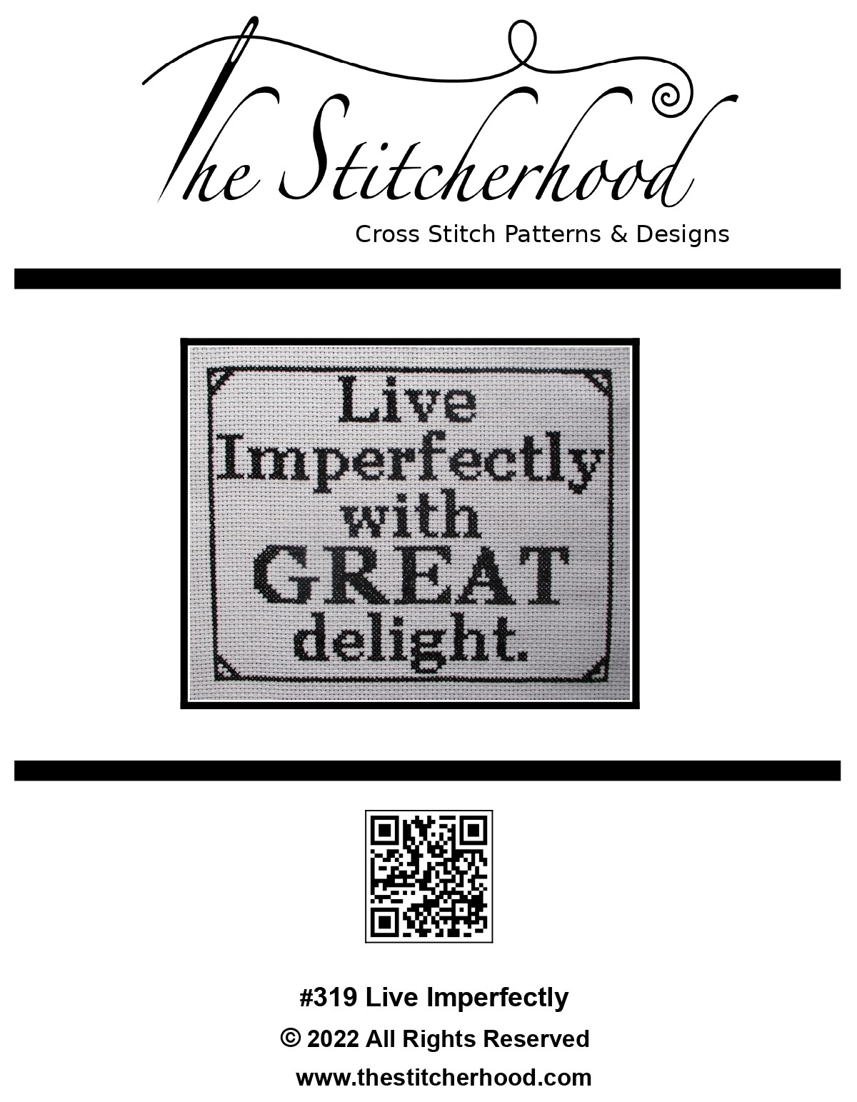 Live Imperfectly funny Cross Stitch Pattern Funny Design Humorous