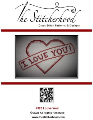 I Love You!, Valentine's Day Design, Holiday Cross Stitch Pattern, Love, Heart