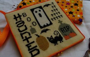 Haunted, Halloween, cross stitch, pattern, design