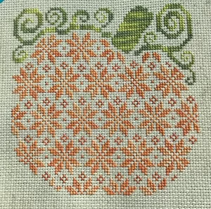 Quaker Pumpkin cross stitch pattern, Autumn design, fall decor