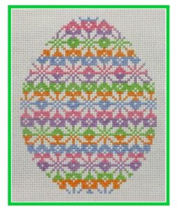 Quaker Cross Stitch Pattern, Egg Design, Spring, Easter Sampler