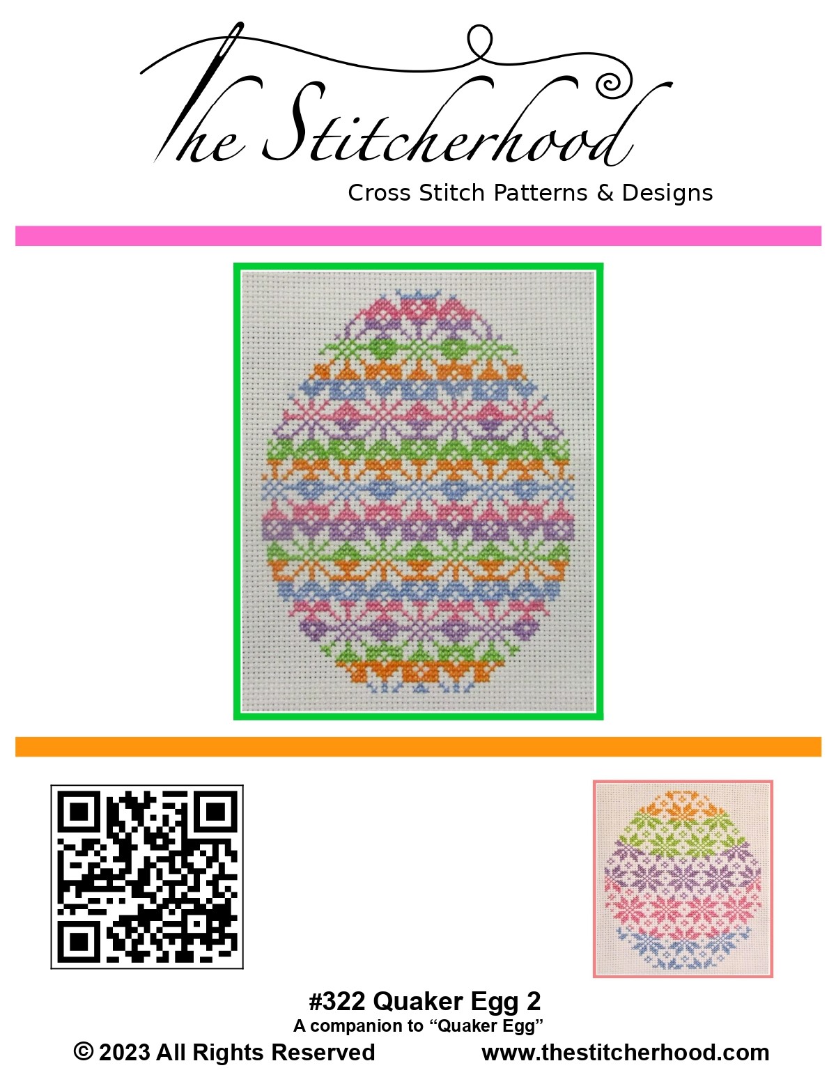 Quaker cross stitch egg pattern for Easter.