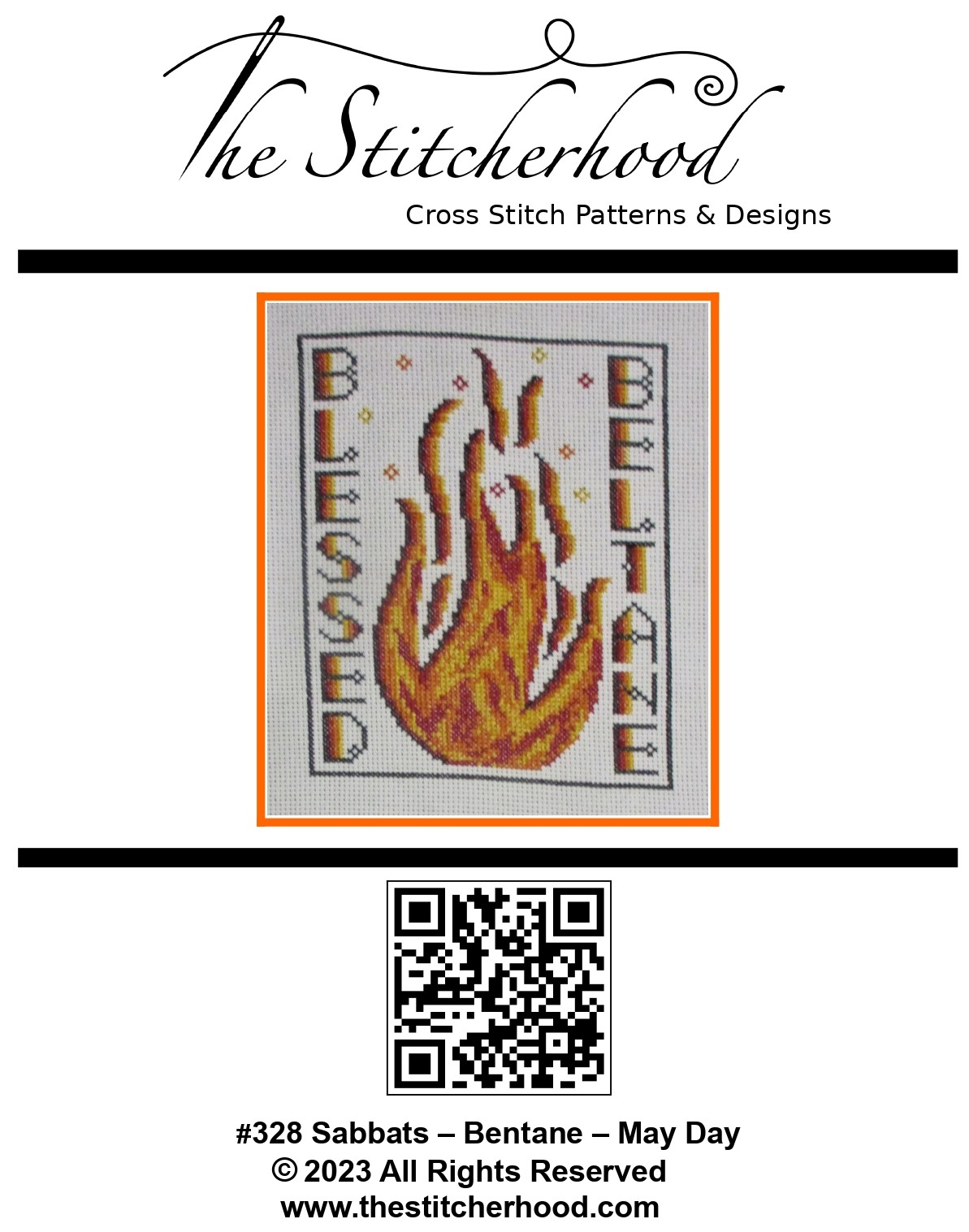 Beltane Wicca Cross Stitch Pattern.