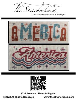 America Retro Patriotic Cross Stitch Pattern
