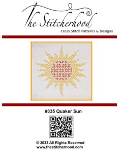 Quaker Sun cross stitch pattern