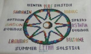 wheel of the year Wicca cross stitch