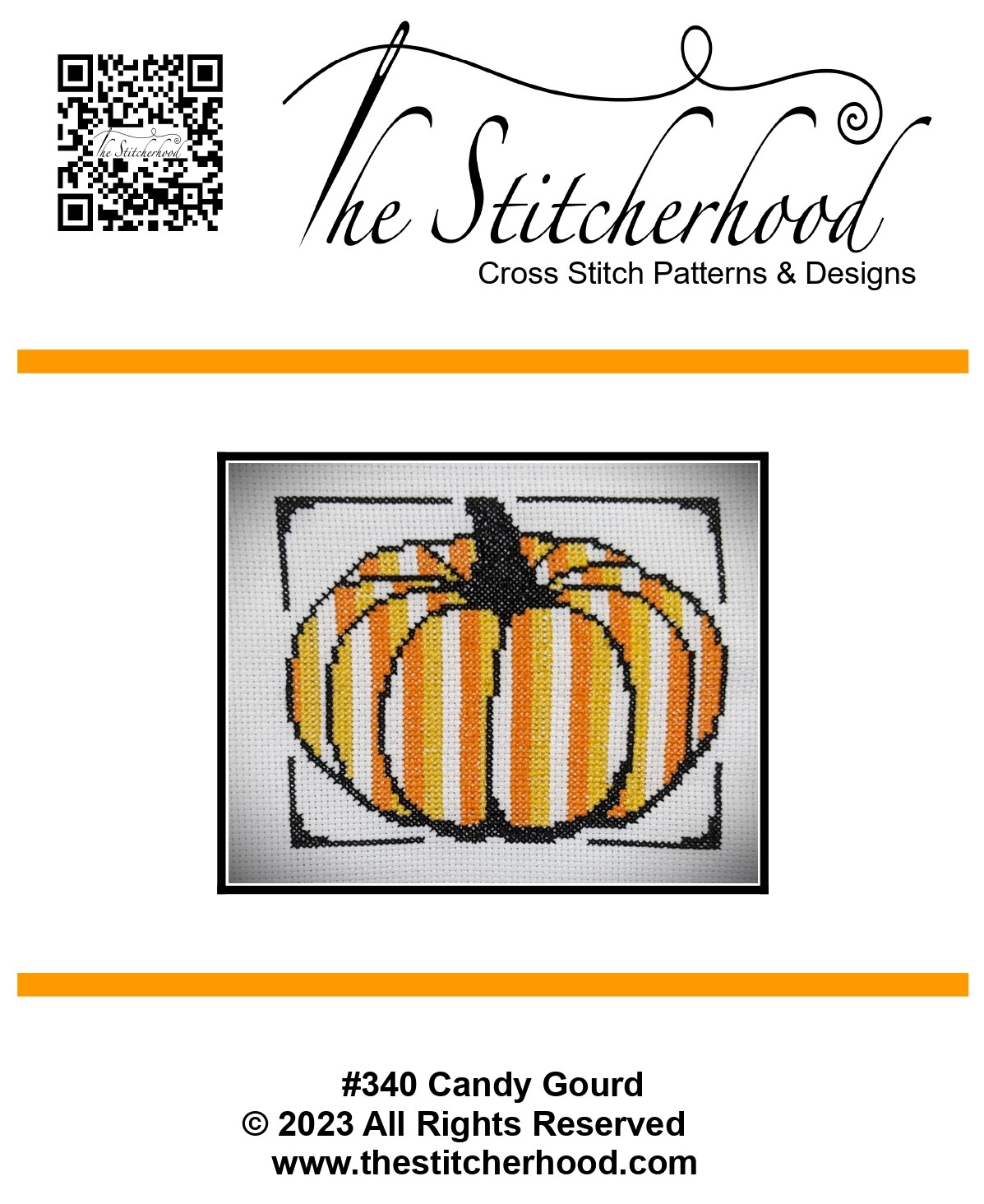 cross stitch Halloween fall pumpkin