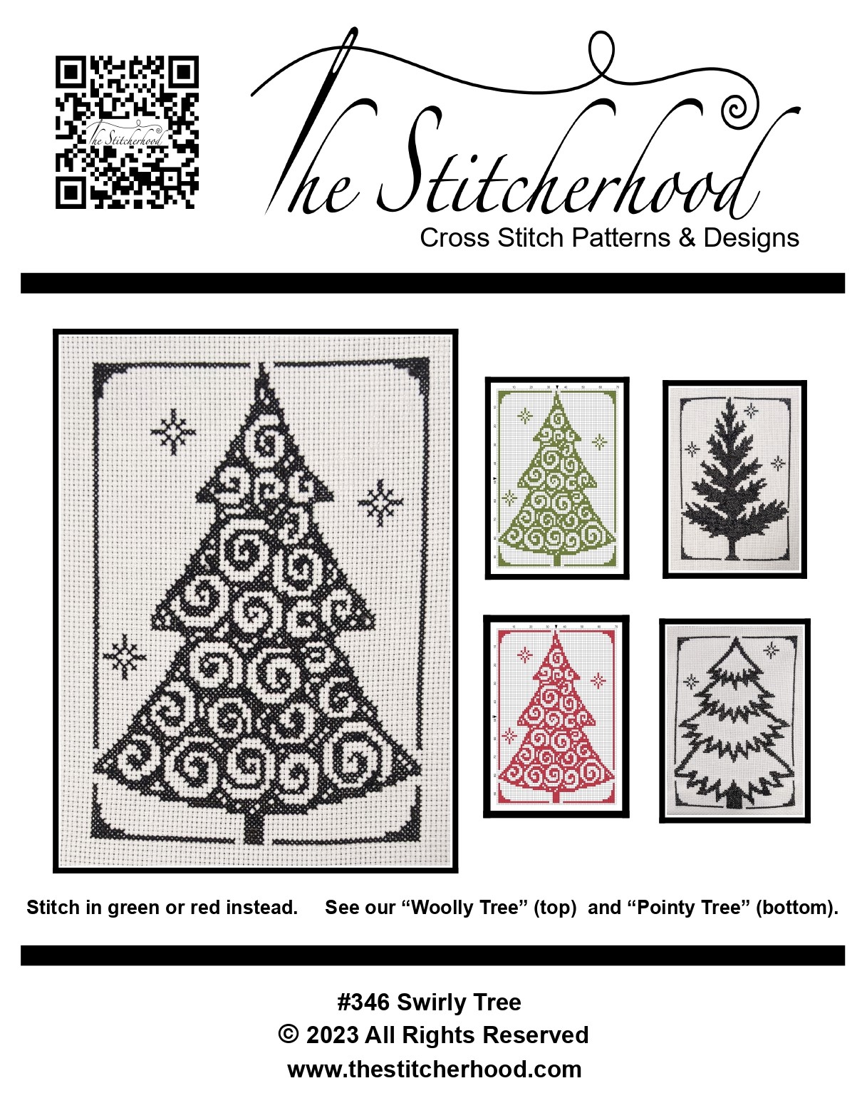 Swirly Christmas Tree Cross Stitch