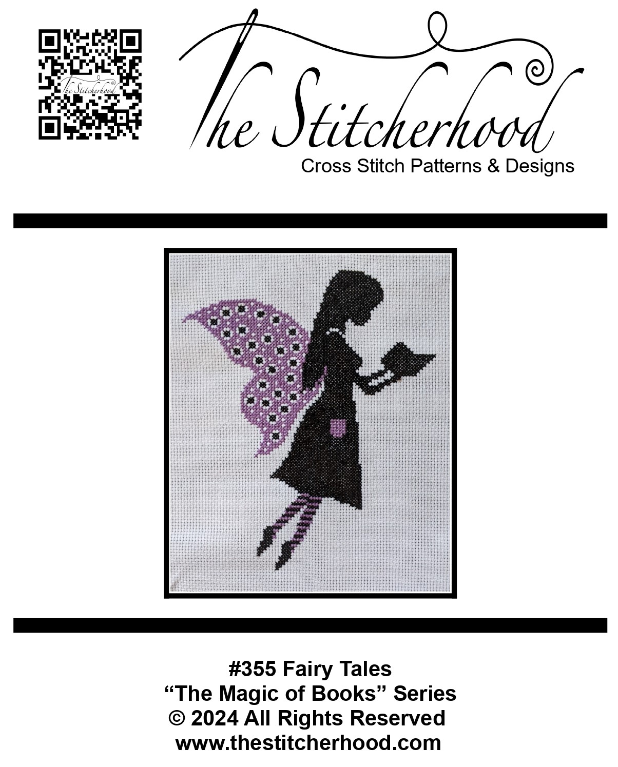 Fairy reading a book cross stitch