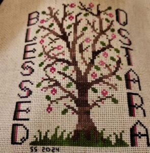 finished Ostara Wicca Cross Stitch