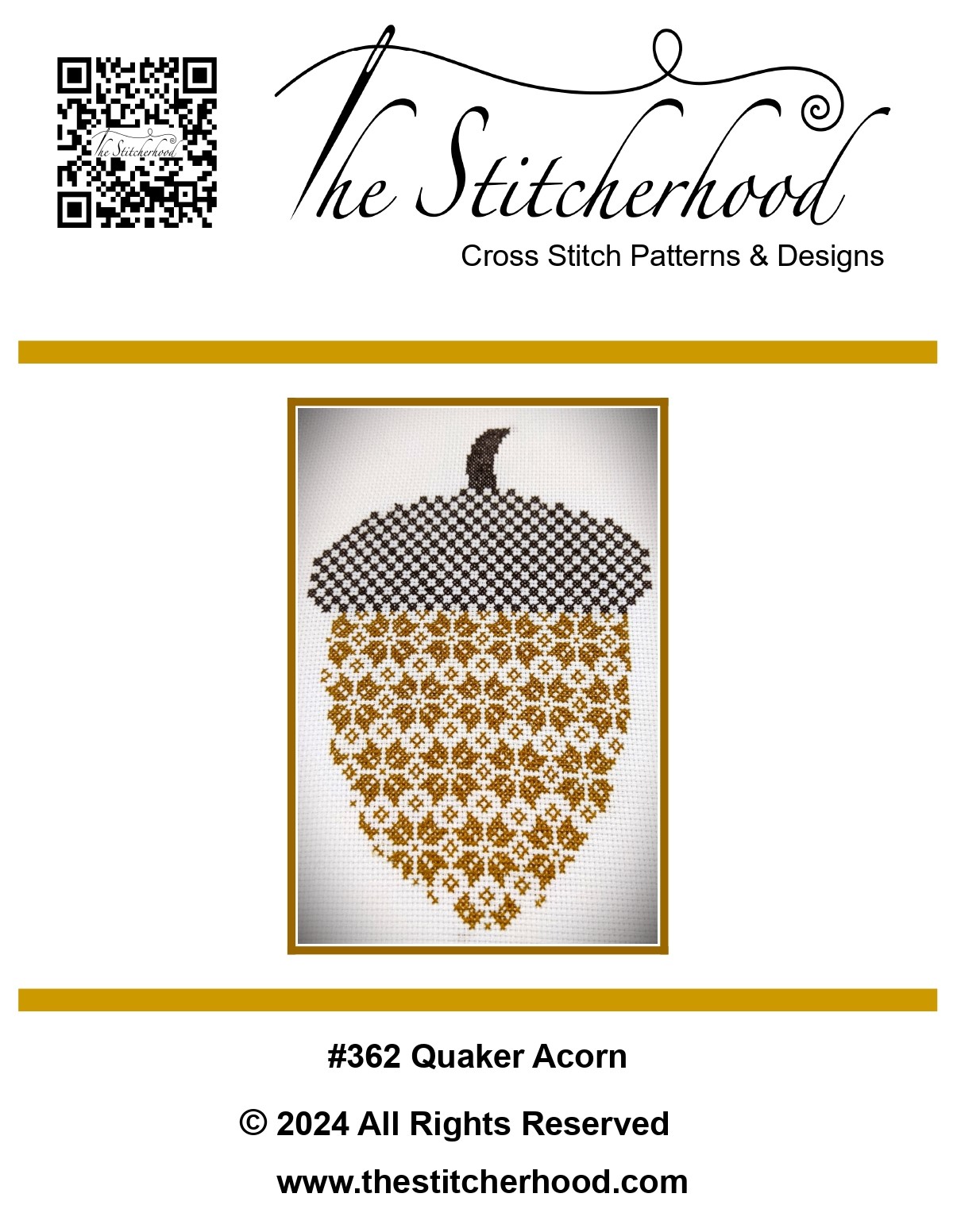 Quaker Acorn fall cross stitch