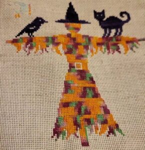 finished scarecrow wiccan cross stitch