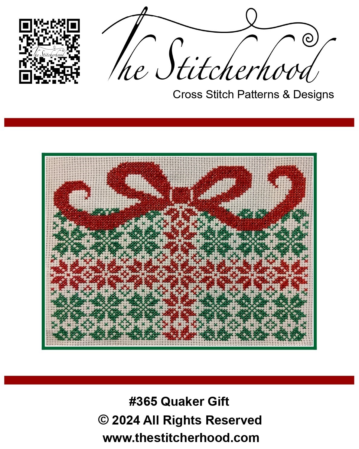 Quaker Christmas cross stitch pattern